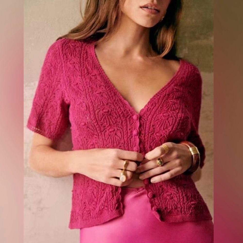 Sezane CYBÈLE SWEATER in Magenta NWOT